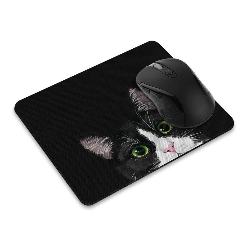 WIRESTER Non-Slip Rectangle Mousepad, Black White Tuxedo Cat Mouse Pad for Home, Office and Gaming Desk - Image 1